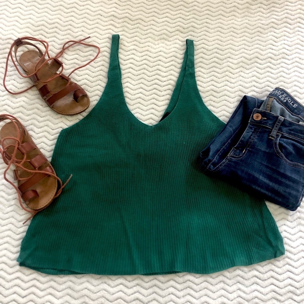 Sea green loose fitting forever21 tank top